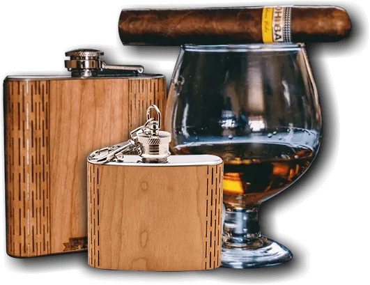 6 oz. Wooden Hip Flask (Sawtooth Mountains in Bamboo & Black Walnut) - Image 10