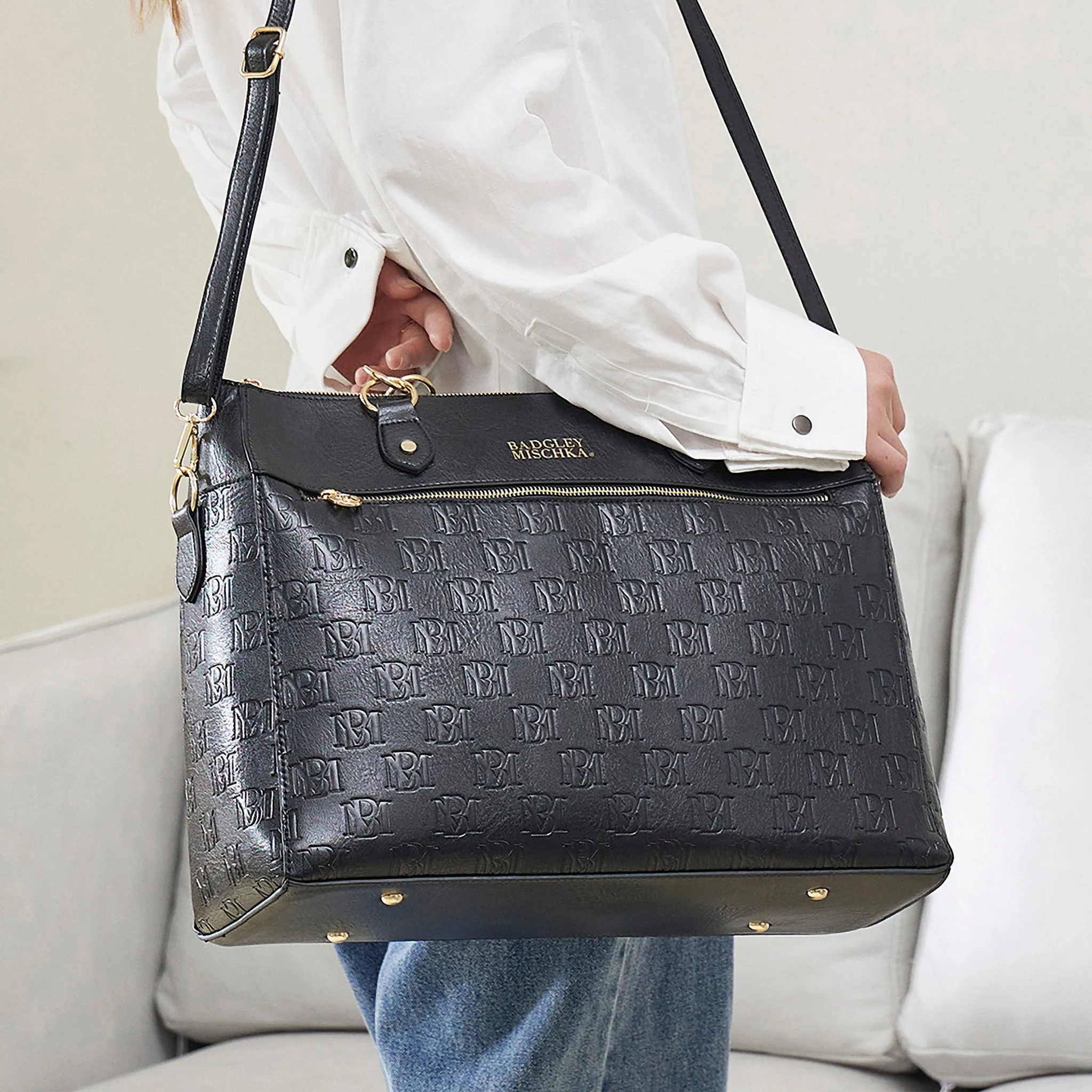 Madalyn Rustic Vegan Leather Weekender Tote Bag - Image 13