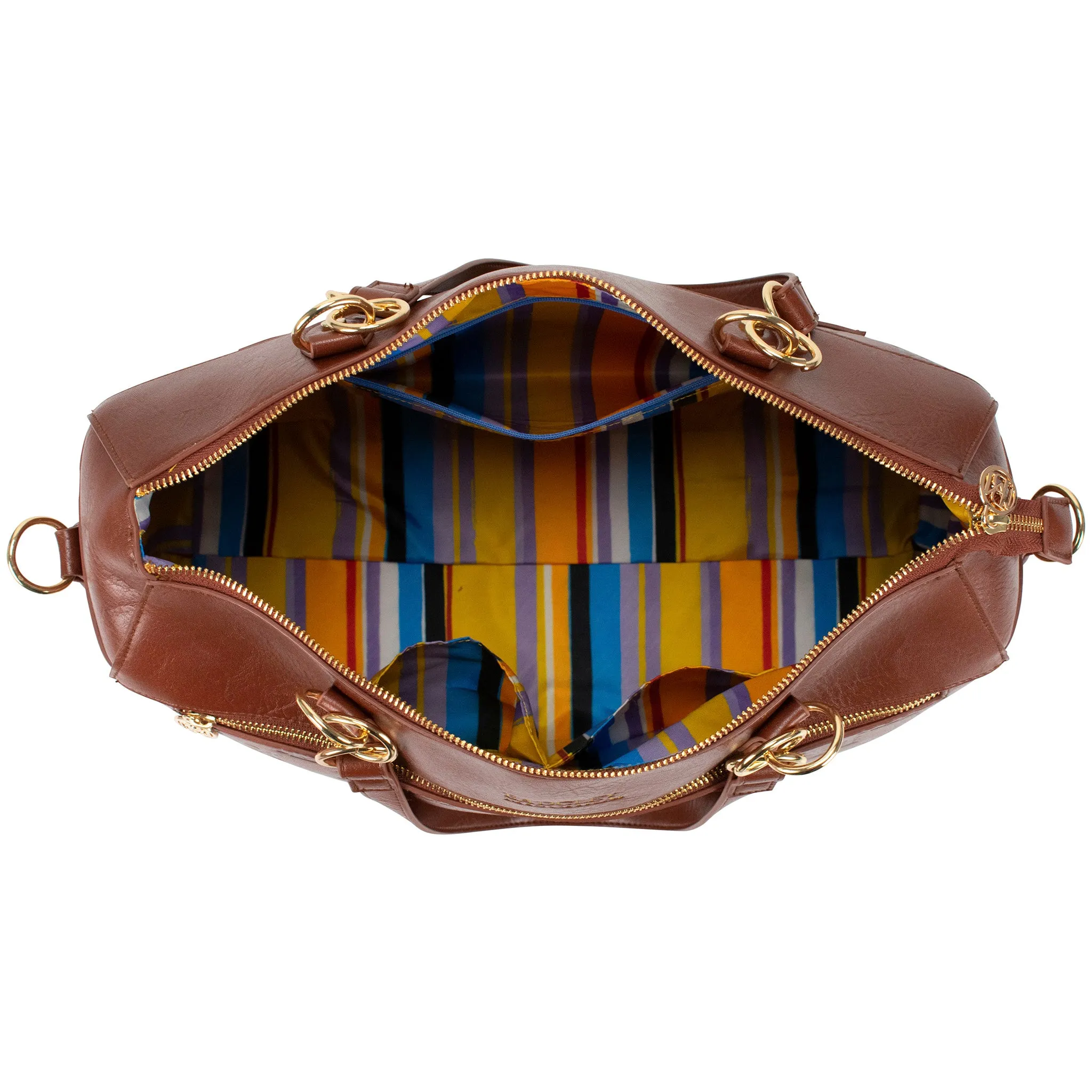 Madalyn Rustic Vegan Leather Weekender Tote Bag - Image 4
